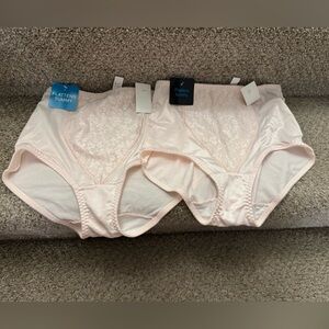 Bali 8372 Tummy Control Panel Light Pink Lace Support Briefs 2pk Size M NWT
